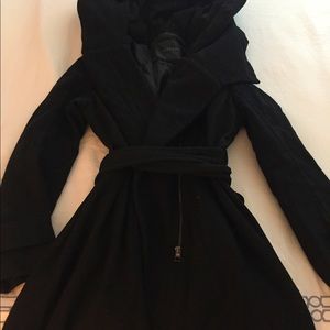Zara black jacket with hoodie